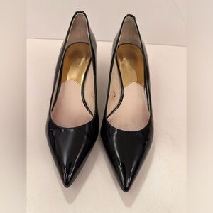 MICHAEL KORS BLACK LEATHER HIGH HEEL SHOES PUMPS SIZE 7.5